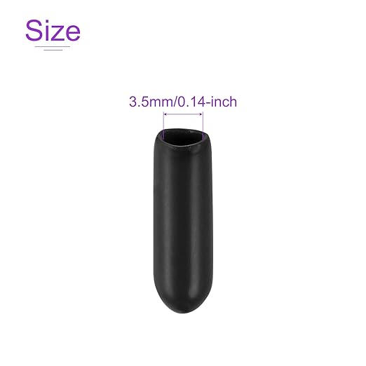 DMiotech 20 Pack 1/8" ID Black Screw Thread Protectors Rubber End Caps Bolt Covers for Screw Bolt Furniture Pipe - Image 4
