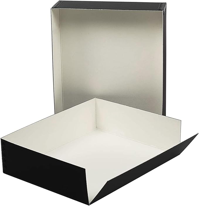 Lineco Museum Archival Storage Box, Drop Front Design with Metal Edges Removable Lid, 8.5 X 11 X 3 inches Acid-Free Photo Album Case, Preserve Prints Pictures, Magazine, Documents, Artworks, Black - Image 5