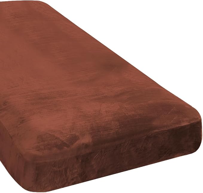 H.VERSAILTEX Velvet Stretch Individual Chaise Cover Sectional Couch Covers for L Shaped Sofa Both Left/Right Furniture Protector Seat Cushion Sofa Cover (1 Piece Chaise Cover, Rust) by HVERSAILTEX