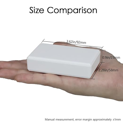 LeMotech Project Box 5 Pieces ABS Plastic Electrical Project Case Small Junction Box for Electronics White 3.62 x 2.28 x 0.90 inch (92 x 58 x 23 mm) - Image 2