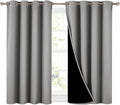 NICETOWN 100% Blackout Curtains with Black Liners, Thermal Insulated Full Blackout 2-Layer Curtains, Energy Efficiency Window Draperies for Dining Room (Silver Grey, 2 Panels, 52-inch W by 45-inch L) by NICETOWN