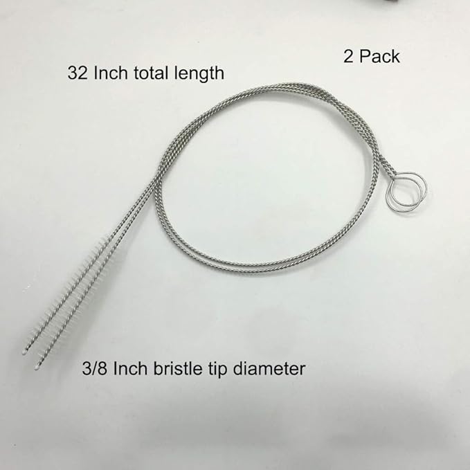 2 Pcs Cleaning Brush Bristle Tip 3/8” by 32” Inch Long - Flexible Cleaner Tool for Clean Keg, Feeding Tube, Line Tube Hose - Image 3