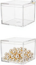 KissYou Small Acrylic Box Clear Boxes with Lid Acrylic Square Cube for Display Jewelry Storage Contanier Party Decorative Box by KissYou