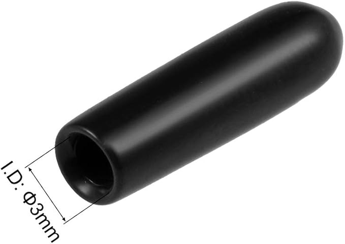 uxcell 20pcs Rubber End Caps 1/8"(3mm) ID Vinyl Round Tube Bolt Cap Cover Thread Protectors Black - Image 3