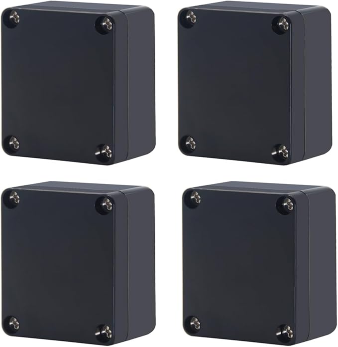 Project Box, Project Boxes Plastic Electric Project Case Junction Box Power Case for Electronic Project, Black 2.5x2.3x1.38inch (63 x 58 x 35 mm) - Image 2