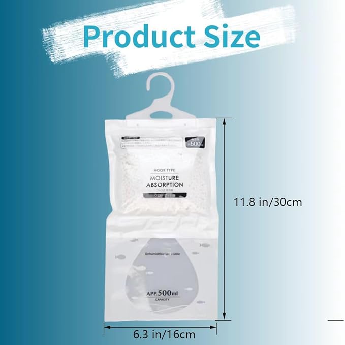 Moisture Absorbers Packets, Dehumidifier Bags, Hanging Moisture Absorber Bag, Humidity Packs,Closet Dehumidifier,Unscented Desiccant in Wardrobes, Bedrooms, Bathrooms,Kitchen(10 pack) - Image 3