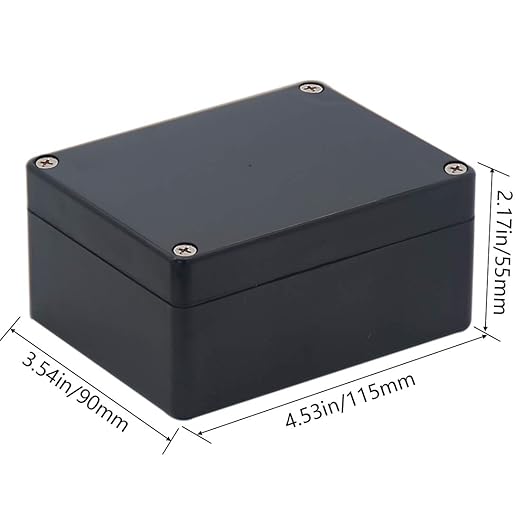 Junction box, Raculety Electrical Project Case Power Junction Box, Project Box Black (4.53"x3.54"x2.17") - Image 2