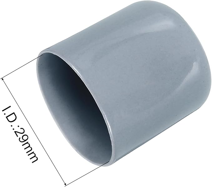 uxcell 20pcs Rubber End Caps 29mm ID Vinyl PVC Round Tube Bolt Cap Cover Screw Thread Protectors Grey - Image 3