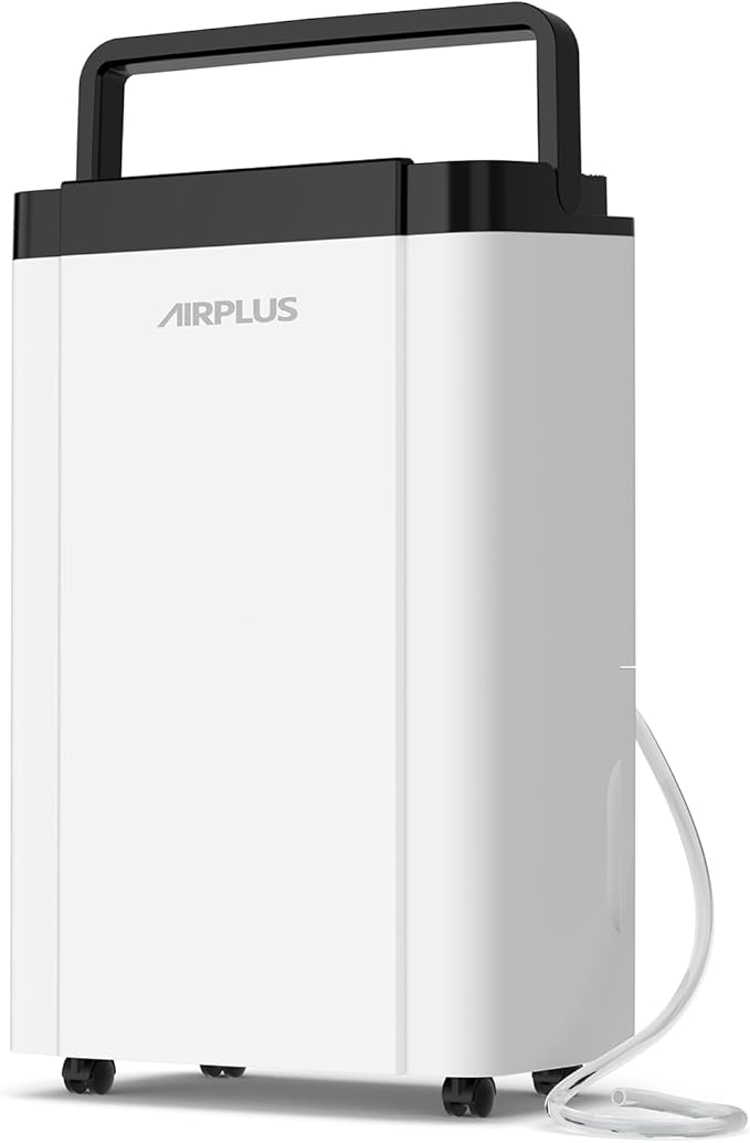AIRPLUS 4,500 Sq. Ft. 70pint Dehumidifier, Humidity with Auto Shut off, Auto Drain or Manual Drainage, 0.8 gal Water Tank Capacity for Home and Basement by AIRPLUS