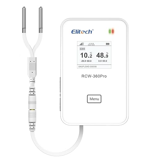 Elitech Dual Temperature Probe for RCW-360Pro, -40°F to 176°F, 16.4ft Cable Auto-Detection Digital Sensor with Individual Calibration Certificate for Medical Pharma Validation, TD3X-TDE-R-5M - Image 6