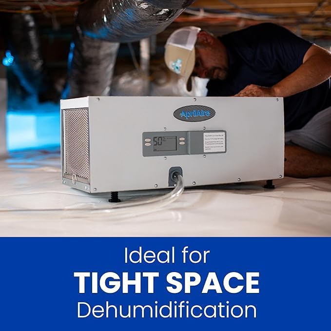 AprilAire E050 Pro Dehumidifier Bundle - 50 Pint Crawl Space Dehumidifier - Compact Dehumidifier for Crawl Spaces, Basements, Attics, Garages up to 1,600 sq. ft - 5 Year Warranty - Image 3