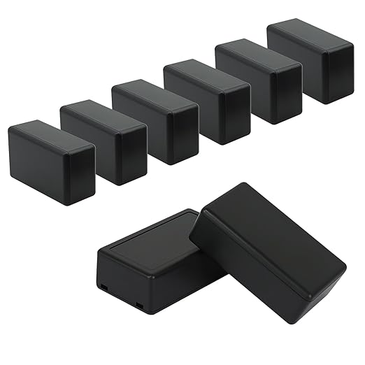 Project Box 8 Pieces Electrical Box Small Junction Box ABS Plastic Enclosure Power Electronic Case Black 2.4" x 1.4" x 1"(61 x 36 x 25mm) by HoHaing