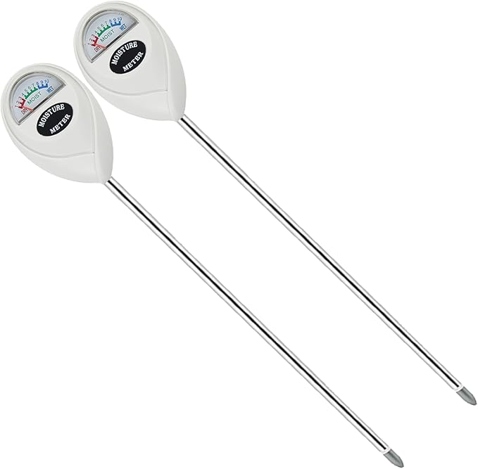 Soil Moisture Meter, 2 Pack Long Probe Soil Moisture Monitor for House Plants, Soil Hygrometer Moisture Sensor for Indoor & Outdoor, Garden, Farm, Lawn Plant Care, No Battery Needed(White) by Censinda
