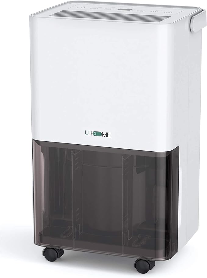 Uhome 30 Pint Dehumidifier - for Basement with Activated Carbon Filter,Ultra Quiet, Humidity Sensor, Auto Shut Off, Continuous Drainage Hose - Ideal Dehumidifiers for Home, 1500 Sq Ft Dehumidifiers by Unknown