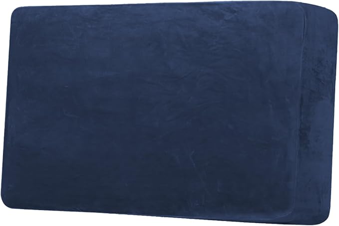 H.VERSAILTEX Velvet Stretch Individual Couch Cushion Cover Plush Slipcover for Loveseat Sofa Furniture Protector Seat Cover (1 Piece Loveseat Cushion Cover, Navy) by HVERSAILTEX