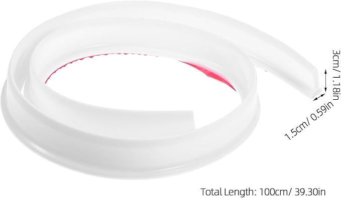 Silicone Water Retaining Strip 1M White 30Mm High Bathroom Water Blocking Strip Flexible Self-Adhesive Toilet and Shower Room Barrier for Wet and Dry Separation - Image 2