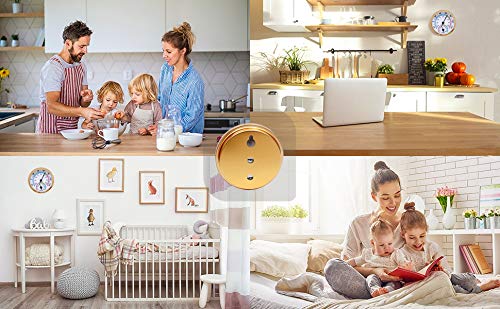 Mini Indoor Thermometer Hygrometer Analog 2 in 1 Temperature Humidity Monitor Gauge for Home, Room, Outdoor, Offices, Display Mechanical (No Battery Needed) (Gold-2 Pack, Gold-2 Pack) - Image 3