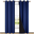 NICETOWN Full Shade Curtain Panels, Royal Blue, 37" Wide x 84" Long, Pair of Thermal Insulated & Energy Efficiency Blackout Curtains for Living Room Windows, Lined Silky Performance Window Dressing by NICETOWN