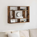 Smoked Oak Engineered Wood Wall Shelf 29.5 x 6.3 x 21.7 Inches for Stylish Storage and Display with Sturdy Construction and Easy Maintenance by EDNRSOG