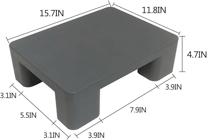 Waterproof Grid Ventilation Floor Pallet Small Warehouse Moisture Barrier Plastic Pallets Moisture Resistant for Logistics and Warehousing, Transportation Facilities(Gray-1 Set,15.7x11.8x4.7in) - Image 2