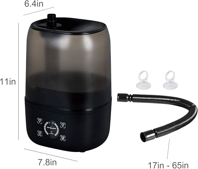 REPTI ZOO 4L Reptile Fogger Mister Tank, Terrariums Digital Tank Timing Humidifier Smart Touch Screen Adjustable Fogger for Reptiles Amphibians Herps - Image 8