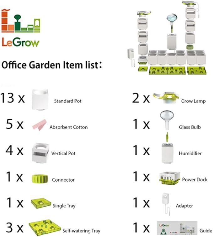 LeGrow Home Garden, Enjoy The Natural Landscape Daily, Automatic LED Grow Light, 7 Days Watering Free Ecosystem, Modular Design Fits Any Space, Write, [Plants NOT Included]. - Image 7