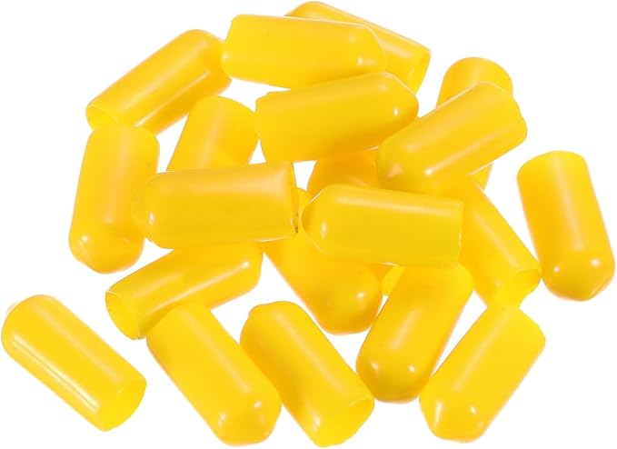 uxcell 20pcs Rubber End Caps 7mm ID Vinyl PVC Round Tube Bolt Cap Cover Screw Thread Protectors Yellow - Image 4