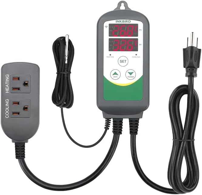 INKBIRD 2025 Updated WiFi Temperature Controller, Digital Thermostat with App Remote Control for Reptiles, Home Brewing, Fermentation, Breeding, Incubation and Greenhouse, Max 1100W (110V) by Inkbird