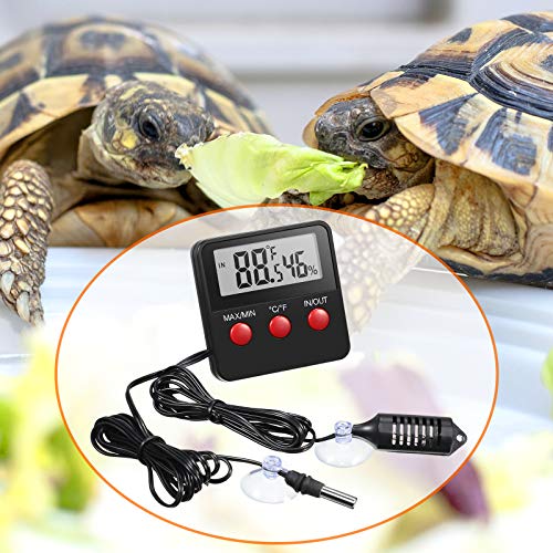 Weewooday 2 Pcs Reptile Thermometer and Humidity Gauge Reptile Terrarium Thermometer Hygrometer with Probes Indoor Outdoor Digital Pet Temperature and Hygrometer Gauge for Pet Keeping - Image 6