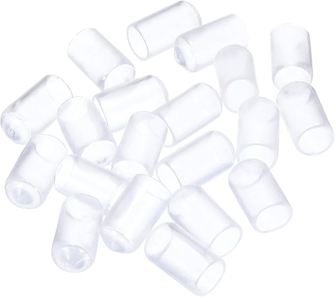 uxcell 20pcs Rubber End Caps 8mm(5/16") ID Vinyl PVC Round Tube Bolt Cap Cover Screw Thread Protectors Clear - Image 4