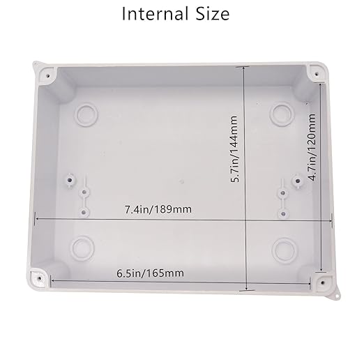 Junction Box, 2Pcs Reserved Holes Electrical Boxes Waterproof IP65 ABS Plastic Electrical Power Cord Enclosure Project Box White 7.9 x 6.1 x 3.1 inch(200x155x80mm) - Image 5