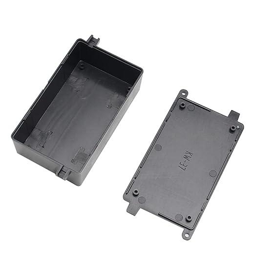 Fielect 2Pcs Project Box Dustproof Electronic Junction Box ABS Plastic Enclosure Project Case with Ear for Electronic Projects Black, 4.29" x 2.52" x 1.42" - Image 6