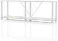 Homes: Inside + Out Apexa Modern 2-Tier Extra Wide Shelving Units, Collectibles Display Shelves, Easy Assembly Low Shelf, Home Storage Organizer for Living Room, Bedroom, Office, White by HOMESInsideOut