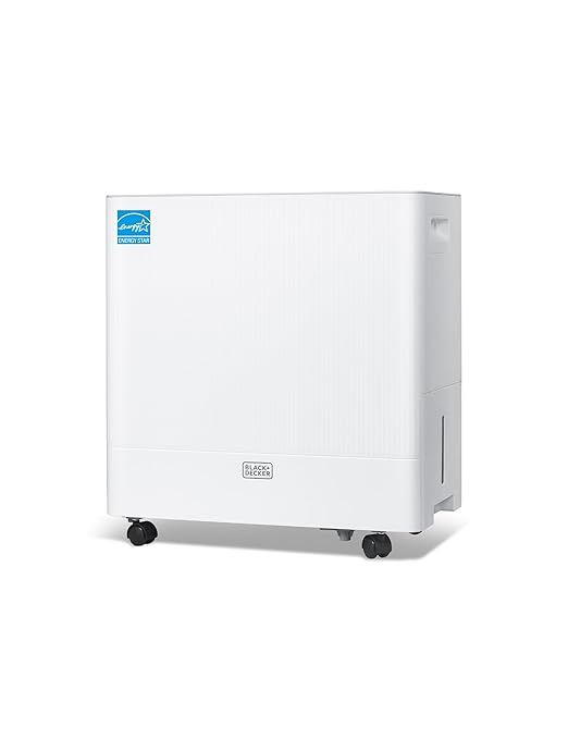 BLACK+DECKER 30-Pint Portable Dehumidifier, Dehumidifier for Home up to 3000 Sq. Ft. Coverage, For Basement and Medium to Large Spaces, Removable Bucket and Drain Hose Included, BD30MWSA, White by BLACKDECKER