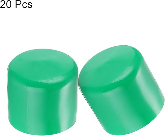 uxcell 20pcs Rubber End Caps 45mm(1 3/4") ID Vinyl PVC Round Tube Bolt Cap Cover Screw Thread Protectors Dark Green - Image 2