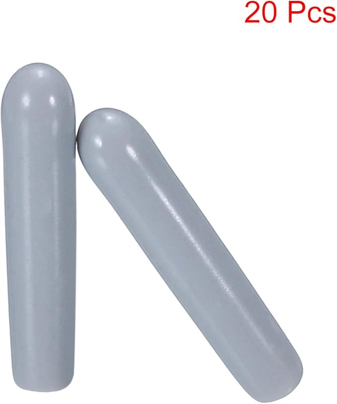 uxcell 20pcs Rubber End Caps 2mm ID Vinyl PVC Round Tube Bolt Cap Cover Screw Thread Protectors Grey - Image 2
