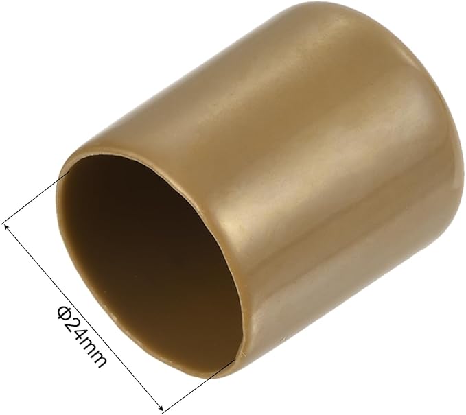 uxcell 20pcs Rubber End Caps 24mm(15/16") ID Vinyl PVC Round Tube Bolt Cap Cover Screw Thread Protectors Light Brown - Image 3