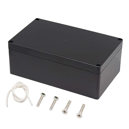 Junction Box, Zulkit Project Box IP65 Waterproof Outdoor Box ABS Plastic Electrical Boxes Electronic Enclosure Black 7.9 x 4.7 x 2.95 inch (200 x 120 x 75mm) by Zulkit