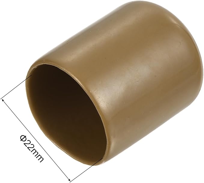 uxcell 20pcs Rubber End Caps 22mm(7/8") ID Vinyl PVC Round Tube Bolt Cap Cover Screw Thread Protectors Light Brown - Image 3