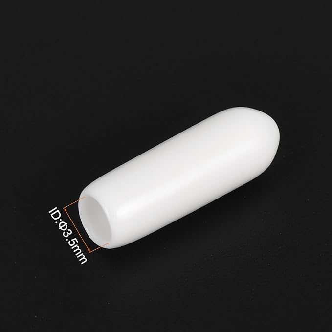 uxcell 20pcs Rubber End Caps 3.5mm ID Vinyl Round End Cap Cover Screw Thread Protectors White - Image 3