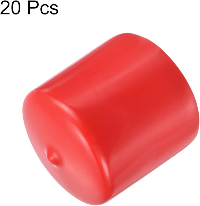 uxcell 20pcs Rubber End Caps 41mm ID Vinyl Round Tube Bolt Cap Cover Thread Protectors Red - Image 2