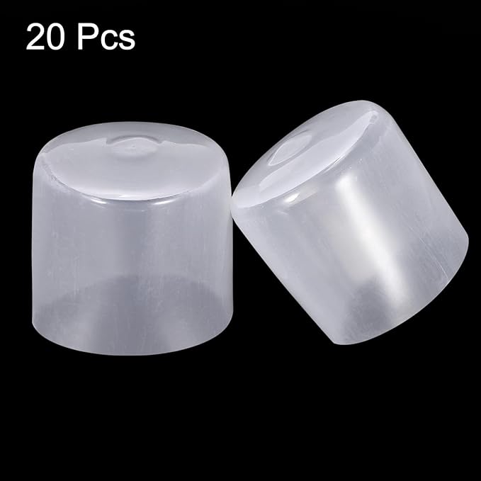 uxcell 20pcs Rubber End Caps 32mm ID Vinyl PVC Round Tube Bolt Cap Cover Screw Thread Protectors Clear - Image 2