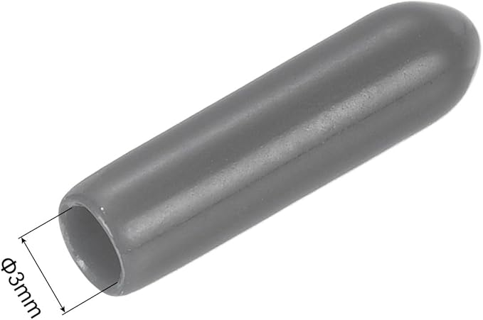uxcell 20pcs Rubber End Caps 3mm(1/8") ID Vinyl PVC Round Tube Bolt Cap Cover Screw Thread Protectors Dark Grey - Image 3
