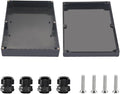 Project Box ABS Black Electrical Boxes IP67 Outdoor Waterproof Box Electronic Junction Box Power Enclosure with Cable Glands for DIY Project 11.4x8.3x2.5 inch (290 x 210 x63 mm) by Otdorpatio