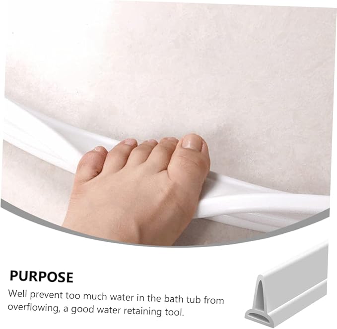Self-Adhesive Water Retaining Strip Silicone Bathroom Shower Room Strip White for Dry Wet Separation - Image 6