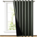 NICETOWN 100% Blackout Window Curtain Panel, Heat and Full Light Blocking Drape with Black Liner for Nursery, 84" Drop Thermal Insulated Drapery (Dark Mallard, 1 Piece, 70" Wide Each Panel) by NICETOWN
