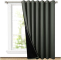 NICETOWN Dark Mallard Full Shading Curtains for Patio Door, Super Heavy-Duty Thermal Backing Sliding Glass Door Drape, Privacy Assured Room Divider Curtain (1 Panel, 100 inches W x 84 inches L) by NICETOWN