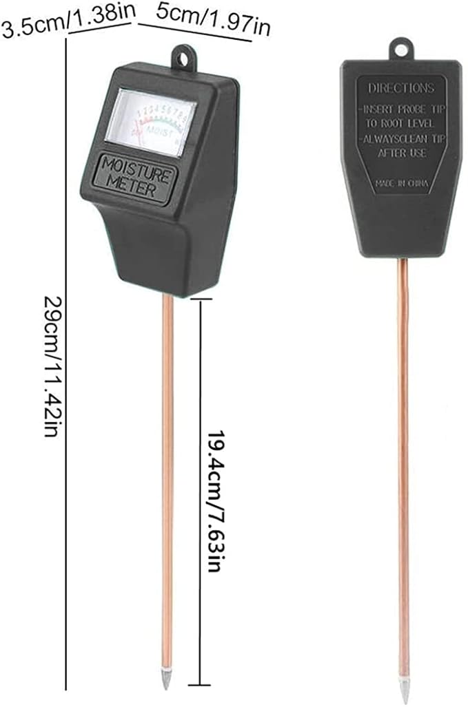 Soil Moisture Meter,Plant Hygrometer Moisture Sensor Plant Water Monitor for Potted Plants,Garden,Farm, Lawn(No Battery Needed)-Black - Image 6