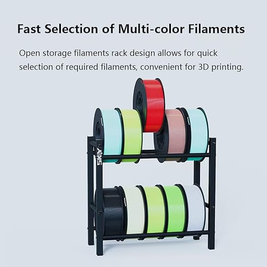 Lutyr Skouphy 3D Printer Filament Storage Rack, 2 Tier Filament Spool Holders for PLA/ABS/TPU, Filaments Organzied for 3D Printing Studio, Office Workshop,Storage 10 roll Pack - Image 4
