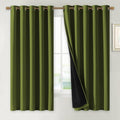 NICETOWN 100% Blackout Lined Curtains, Olive Green, 1 Pair, 70" Width x 63" Length Each Panel, 2 Thick Layers Completely Blackout Window Treatment Thermal Insulated Drapes for Kitchen/Bedroom by NICETOWN